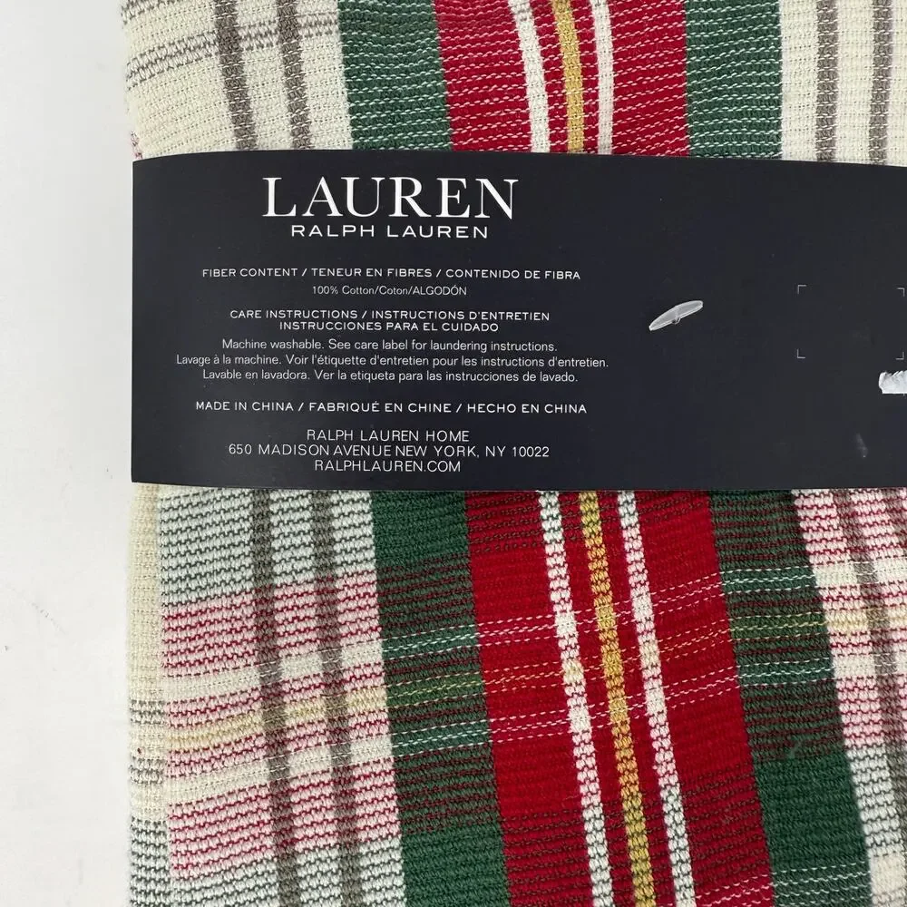 NWT Lauren Ralph Lauren Holiday Plaid Kitchen Set Mini Mitt & 2 Towels Christmas